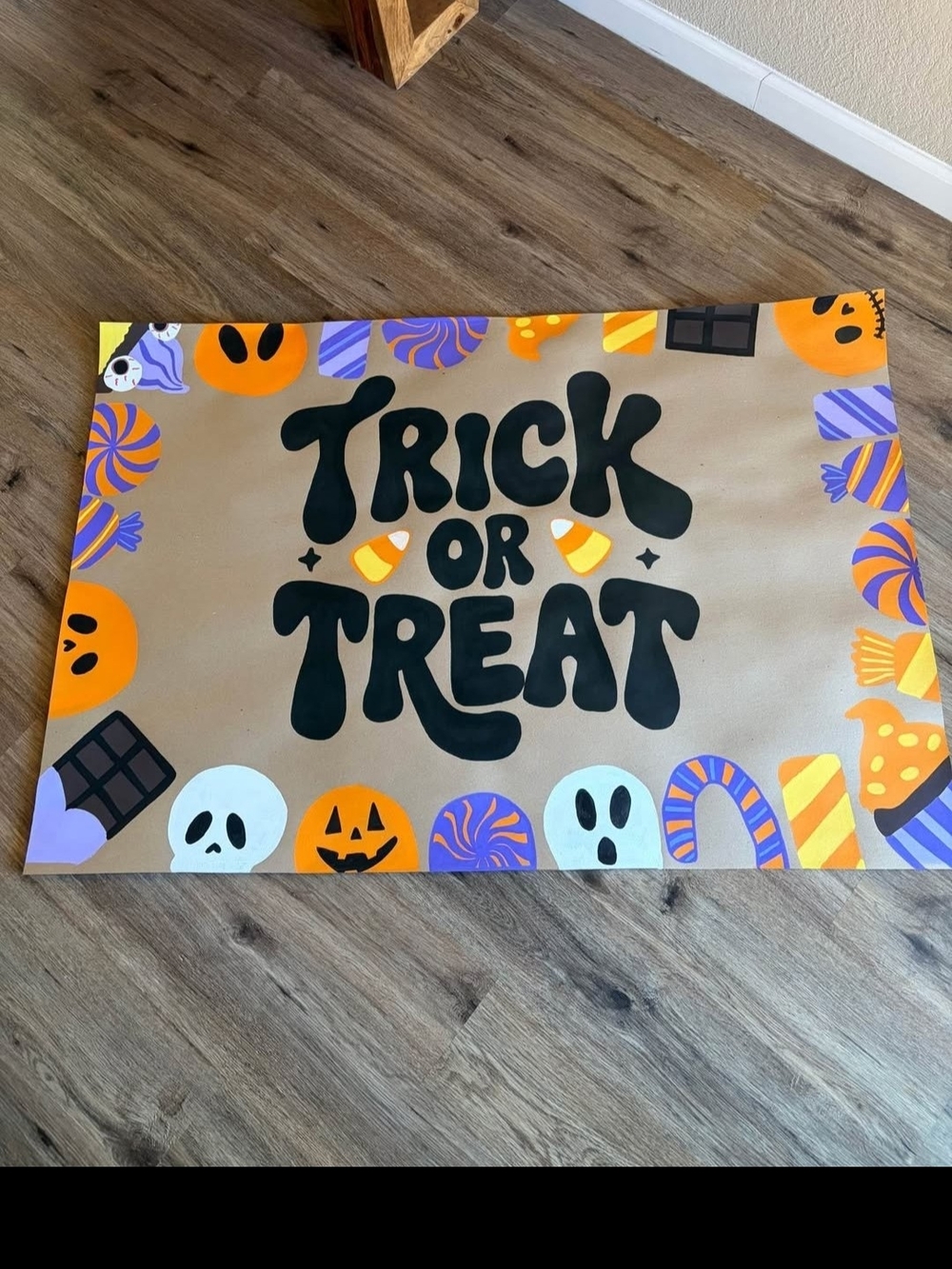 Trick Or Treat Holiday Banner - Black, Orange & Purple